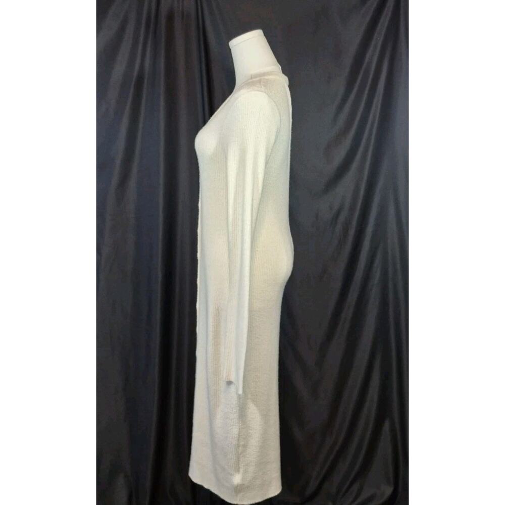 Nation LTD *IN IVORY* Waffle Knit Front Buttton Sweater Midi Dress Medium - Picture 6 of 9